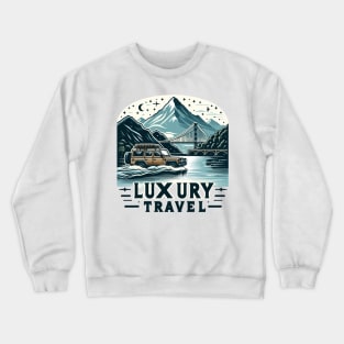 Suv Crossing A River, Luxury Travel Crewneck Sweatshirt